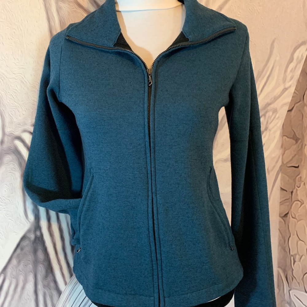 Ibex teal warm up jacket size small